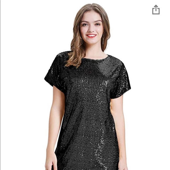 Black Sequin Short Dress - Picture 8 of 8